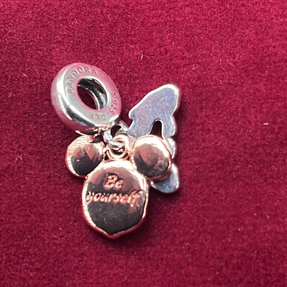 New Disney Mickey Mouse Double Dangle 2- tone Charm - Picture 9 of 10